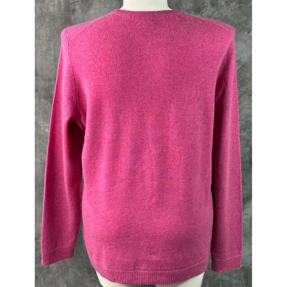 LL Bean Women's 100% Cashmere Pink Crew Neck Sweater sz 2X (15890) - Picture 4 of 7